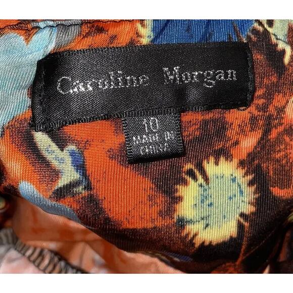 Caroline Morgan Strapless Colorful Dress Floral Print Strapless Size AUS10 Boho - Picture 8 of 8